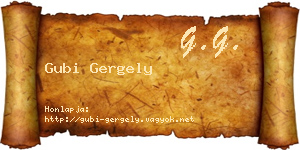Gubi Gergely névjegykártya
